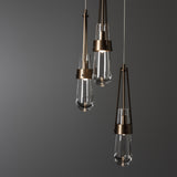 Hubbardton Forge 2023 Bronze Clear Glass (ZM) Long Link 5-Light Clear Glass Pendant