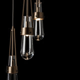 Hubbardton Forge 2023 Bronze Clear Glass (ZM) Long Link 5-Light Clear Glass Pendant