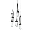 Hubbardton Forge 2023 Black Clear Glass (ZM) Long Link 5-Light Clear Glass Pendant