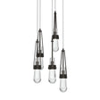Hubbardton Forge 2023 Oil Rubbed Bronze Clear Glass (ZM) Long Link 5-Light Clear Glass Pendant
