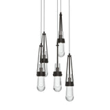 Hubbardton Forge 2023 Oil Rubbed Bronze Clear Glass (ZM) Long Link 5-Light Clear Glass Pendant