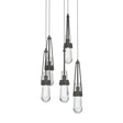 Hubbardton Forge 2023 Natural Iron Clear Glass (ZM) Long Link 5-Light Clear Glass Pendant