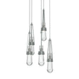 Hubbardton Forge 2023 Vintage Platinum Clear Glass (ZM) Long Link 5-Light Clear Glass Pendant