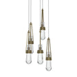 Hubbardton Forge 2023 Soft Gold Clear Glass (ZM) Long Link 5-Light Clear Glass Pendant