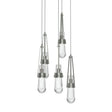 Hubbardton Forge 2023 Sterling Clear Glass (ZM) Long Link 5-Light Clear Glass Pendant