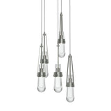 Hubbardton Forge 2023 Sterling Clear Glass (ZM) Long Link 5-Light Clear Glass Pendant