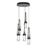 Hubbardton Forge 2023 Dark Smoke Clear Glass (ZM) Standard Link 5-Light Clear Glass Pendant
