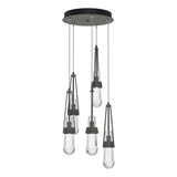 Hubbardton Forge 2023 Natural Iron Clear Glass (ZM) Standard Link 5-Light Clear Glass Pendant