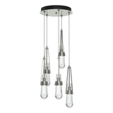 Hubbardton Forge 2023 Sterling Clear Glass (ZM) Standard Link 5-Light Clear Glass Pendant