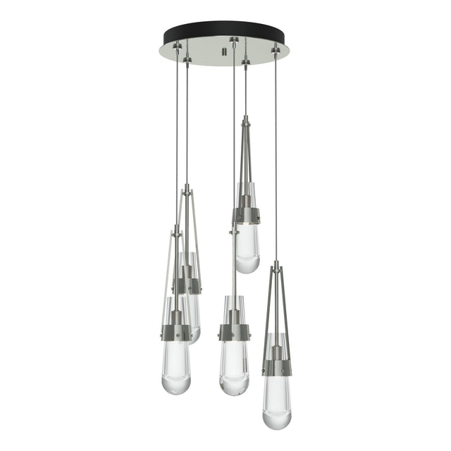 Hubbardton Forge 2023 Sterling Clear Glass (ZM) Standard Link 5-Light Clear Glass Pendant
