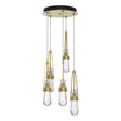 Hubbardton Forge 2023 Modern Brass Clear Glass (ZM) Standard Link 5-Light Clear Glass Pendant