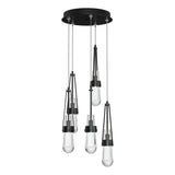 Hubbardton Forge 2023 Ink Clear Glass (ZM) Standard Link 5-Light Clear Glass Pendant