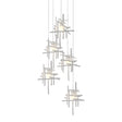 Hubbardton Forge 2023 White Cast Glass (YC) Long Tura 5-Light Frosted Glass Pendant
