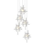 Hubbardton Forge 2023 White Cast Glass (YC) Long Tura 5-Light Frosted Glass Pendant