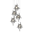 Hubbardton Forge 2023 Dark Smoke Cast Glass (YC) Long Tura 5-Light Frosted Glass Pendant