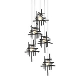 Hubbardton Forge 2023 Ink Cast Glass (YC) Long Tura 5-Light Frosted Glass Pendant