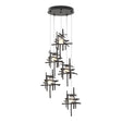 Hubbardton Forge 2023 Oil Rubbed Bronze Cast Glass (YC) Standard Tura 5-Light Frosted Glass Pendant