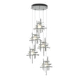 Hubbardton Forge 2023 Vintage Platinum Cast Glass (YC) Standard Tura 5-Light Frosted Glass Pendant