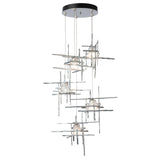 Hubbardton Forge 2023 Sterling Cast Glass (YC) Standard Tura 5-Light Frosted Glass Pendant