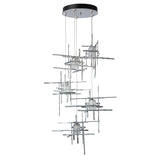 Hubbardton Forge 2023 Sterling Cast Glass (YC) Standard Tura 5-Light Frosted Glass Pendant