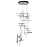 Hubbardton Forge 2023 Sterling Cast Glass (YC) Standard Tura 5-Light Frosted Glass Pendant