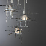 Hubbardton Forge 2023 Sterling Cast Glass (YC) Standard Tura 5-Light Frosted Glass Pendant