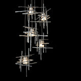 Hubbardton Forge 2023 Sterling Cast Glass (YC) Standard Tura 5-Light Frosted Glass Pendant