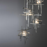 Hubbardton Forge 2023 Sterling Cast Glass (YC) Standard Tura 5-Light Frosted Glass Pendant