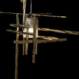 Hubbardton Forge 2023 Modern Brass Cast Glass (YC) Standard Tura 5-Light Frosted Glass Pendant