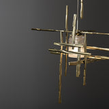Hubbardton Forge 2023 Modern Brass Cast Glass (YC) Standard Tura 5-Light Frosted Glass Pendant