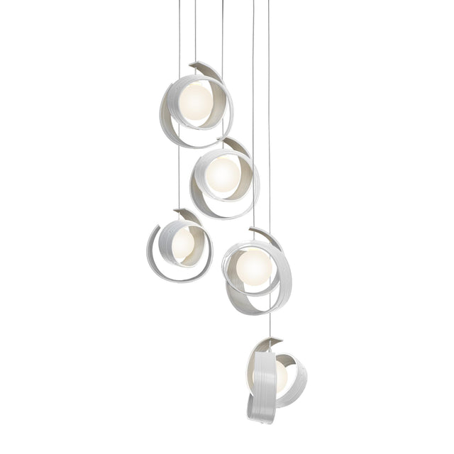 Hubbardton Forge 2023 White Opal Glass (GG) Long Riza 5-Light Pendant