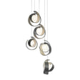 Hubbardton Forge 2023 Natural Iron Opal Glass (GG) Long Riza 5-Light Pendant