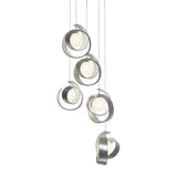 Hubbardton Forge 2023 Vintage Platinum Opal Glass (GG) Long Riza 5-Light Pendant
