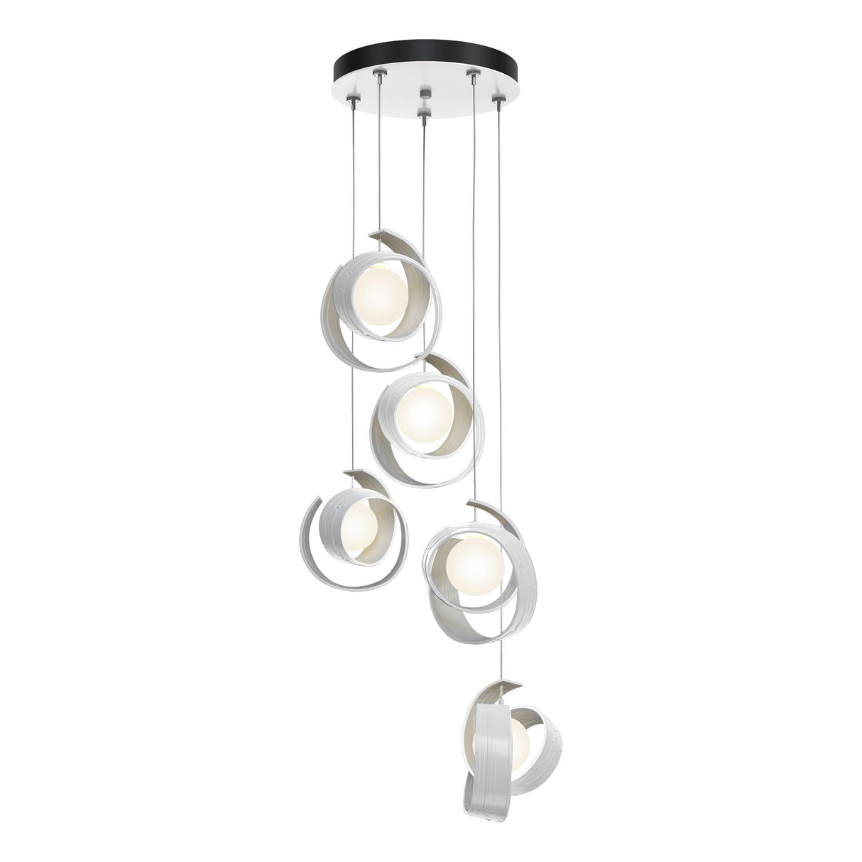 Hubbardton Forge 2023 White Opal Glass (GG) Standard Riza 5-Light Pendant