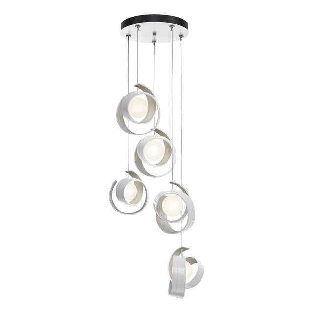 Hubbardton Forge 2023 White Opal Glass (GG) Standard Riza 5-Light Pendant