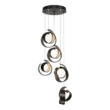 Hubbardton Forge 2023 Oil Rubbed Bronze Opal Glass (GG) Standard Riza 5-Light Pendant