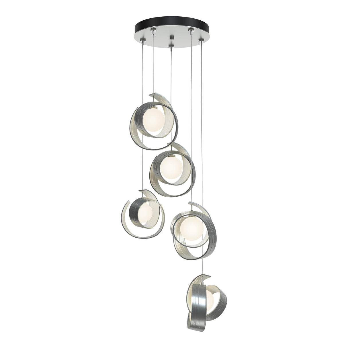 Hubbardton Forge 2023 Vintage Platinum Opal Glass (GG) Standard Riza 5-Light Pendant
