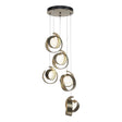 Hubbardton Forge 2023 Soft Gold Opal Glass (GG) Standard Riza 5-Light Pendant