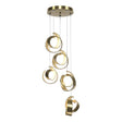 Hubbardton Forge 2023 Modern Brass Opal Glass (GG) Standard Riza 5-Light Pendant