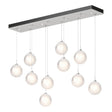 Hubbardton Forge 2023 White Frosted Glass (FD) Long Fritz Globe 10-Light Pendant