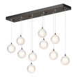 Hubbardton Forge 2023 Bronze Frosted Glass (FD) Long Fritz Globe 10-Light Pendant