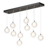 Hubbardton Forge 2023 Bronze Frosted Glass (FD) Long Fritz Globe 10-Light Pendant