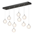 Hubbardton Forge 2023 Natural Iron Frosted Glass (FD) Long Fritz Globe 10-Light Pendant