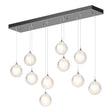 Hubbardton Forge 2023 Vintage Platinum Frosted Glass (FD) Long Fritz Globe 10-Light Pendant