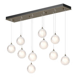 Hubbardton Forge 2023 Soft Gold Frosted Glass (FD) Long Fritz Globe 10-Light Pendant