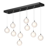 Hubbardton Forge 2023 Ink Frosted Glass (FD) Long Fritz Globe 10-Light Pendant