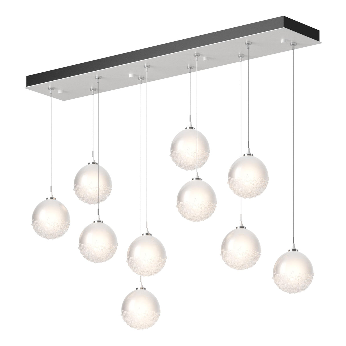 Hubbardton Forge 2023 White Frosted Glass (FD) Standard Fritz Globe 10-Light Pendant