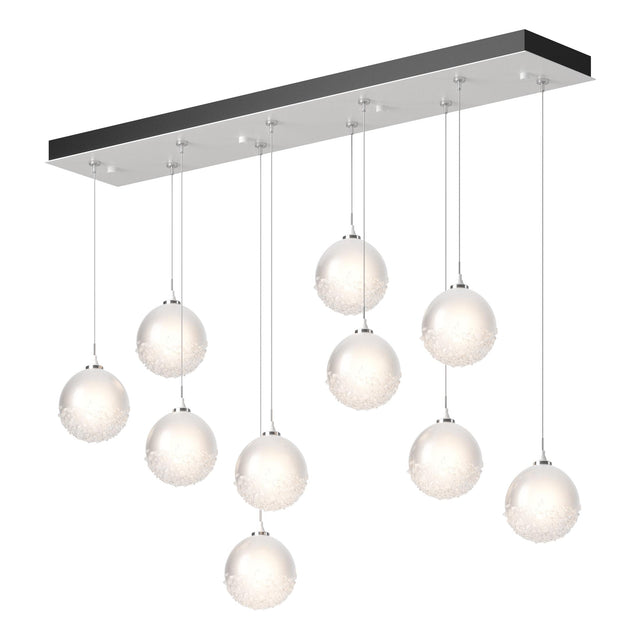 Hubbardton Forge 2023 White Frosted Glass (FD) Standard Fritz Globe 10-Light Pendant