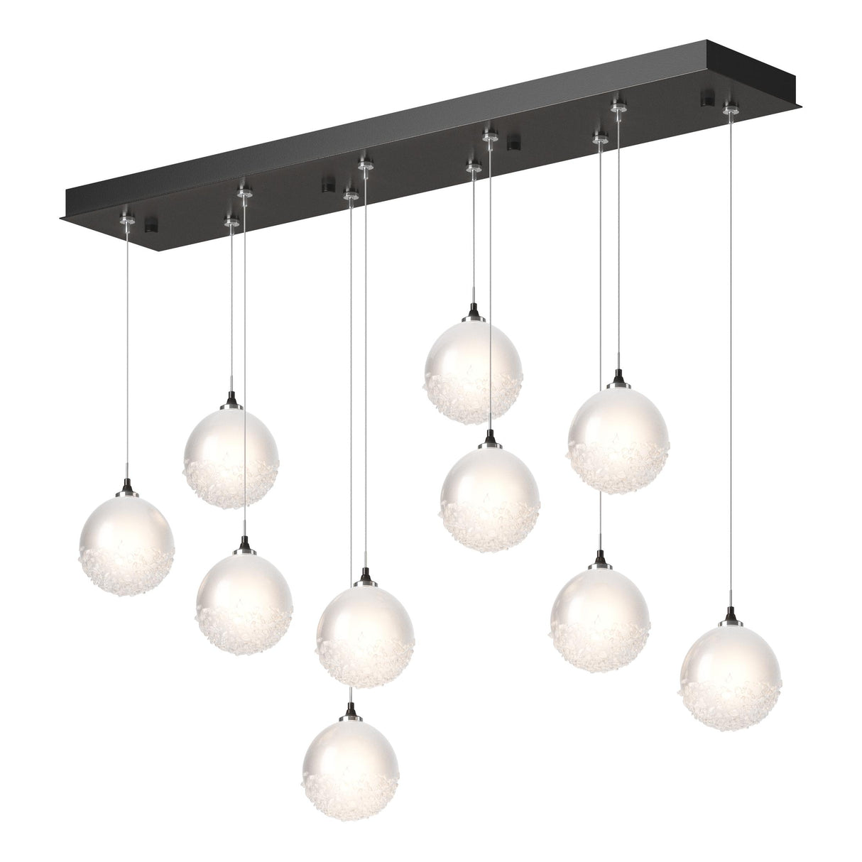 Hubbardton Forge 2023 Oil Rubbed Bronze Frosted Glass (FD) Standard Fritz Globe 10-Light Pendant
