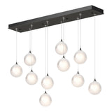 Hubbardton Forge 2023 Natural Iron Frosted Glass (FD) Standard Fritz Globe 10-Light Pendant